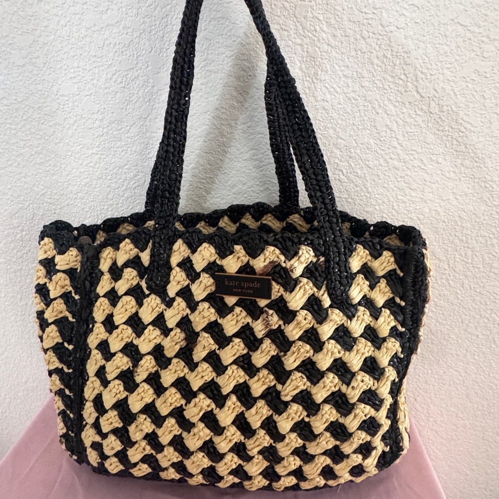 Kate Spade High Tide Stripe Woven Tote Bag